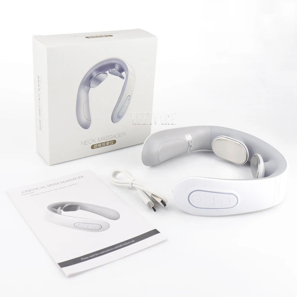 Masajeador Cervical Eléctrico EMS con Alivio de Dolor