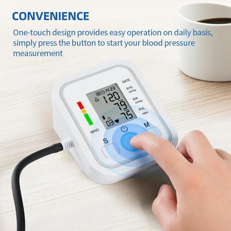 Tensiómetro Digital de Brazo con Monitor de Ritmo Cardíaco