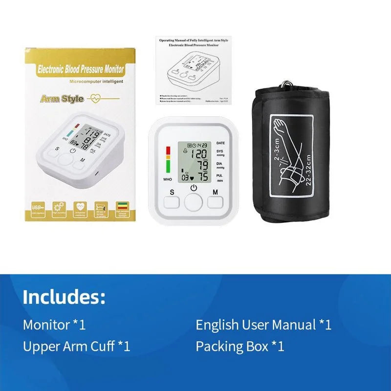 Tensiómetro Digital de Brazo con Monitor de Ritmo Cardíaco