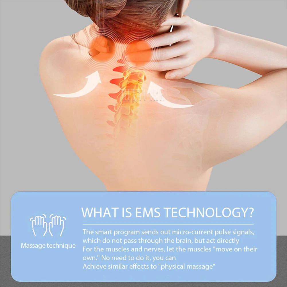 Masajeador Cervical Eléctrico EMS con Alivio de Dolor