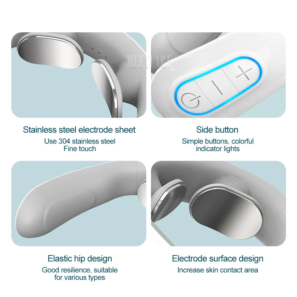 Masajeador Cervical Eléctrico EMS con Alivio de Dolor