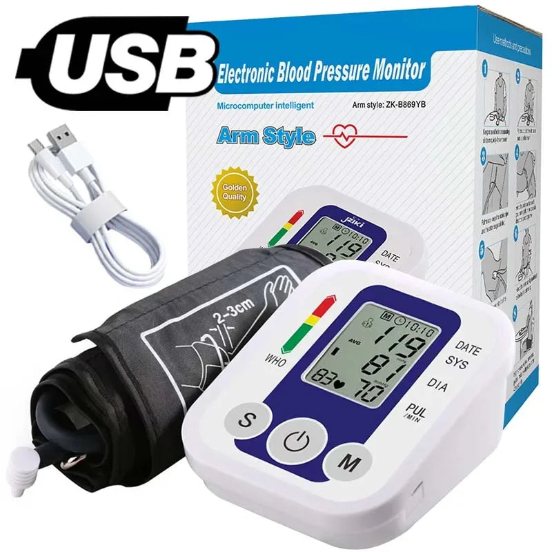 Tensiómetro Digital de Brazo con Monitor de Ritmo Cardíaco